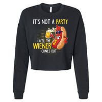 Its Not A Party Until The Weiner Comes Out Cropped Pullover Crew