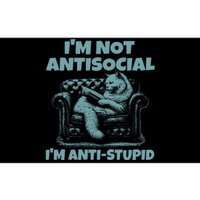 IM Not Antisocial IM Anti Stupid Green Bumper Sticker