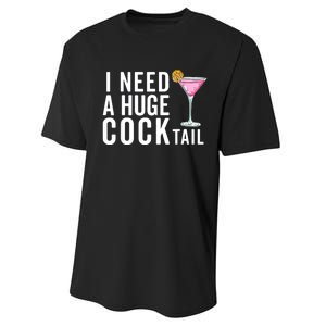 I Need A Huge Cocktail | Funny Adult Humor Drinking Performance Sprint T-Shirt