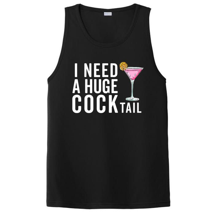 I Need A Huge Cocktail | Funny Adult Humor Drinking PosiCharge Competitor Tank