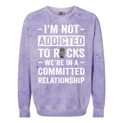 Im Not Addicted To Rocks Were In A Committed Relationship Cute Gift Colorblast Crewneck Sweatshirt