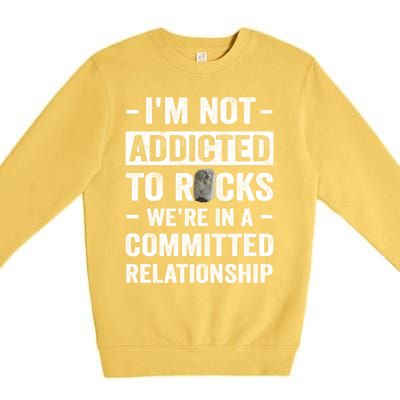 Im Not Addicted To Rocks Were In A Committed Relationship Cute Gift Premium Crewneck Sweatshirt