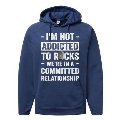 Im Not Addicted To Rocks Were In A Committed Relationship Cute Gift Performance Fleece Hoodie