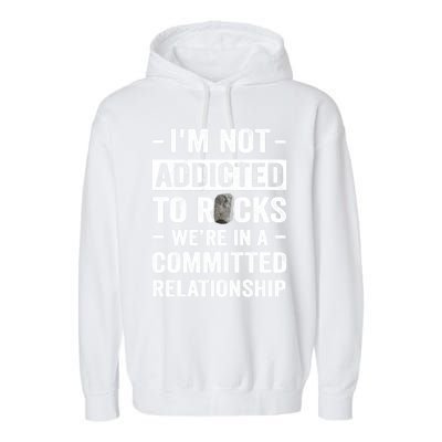 Im Not Addicted To Rocks Were In A Committed Relationship Cute Gift Garment-Dyed Fleece Hoodie