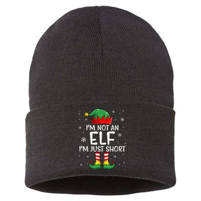 IM Not An Elf Im Just Short Funny Christmas Matching Family Sustainable Knit Beanie