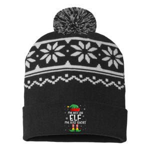 IM Not An Elf Im Just Short Funny Christmas Matching Family USA-Made Snowflake Beanie