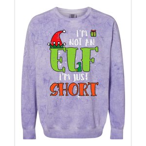 Im Not An Elf Just Short Funny Christmas Xmas Colorblast Crewneck Sweatshirt