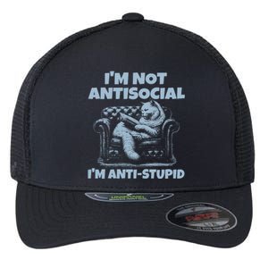 IM Not Antisocial IM Antistupid Flexfit Unipanel Trucker Cap