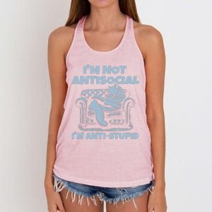 IM Not Antisocial IM Antistupid Women's Knotted Racerback Tank