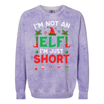 Im Not An Elf Just Short Funny Christmas Xmas Colorblast Crewneck Sweatshirt