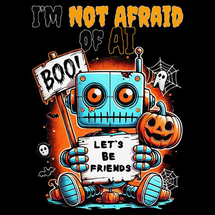 IM Not Afraid Of Ai Robot Halloween Tech Geek Spooky Toddler Hoodie