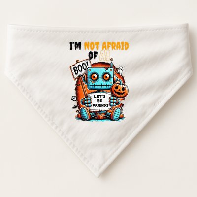 IM Not Afraid Of Ai Robot Halloween Tech Geek Spooky USA-Made Doggie Bandana