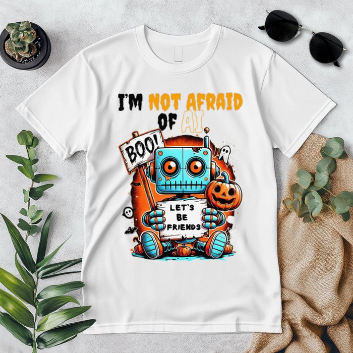 IM Not Afraid Of Ai Robot Halloween Tech Geek Spooky Premium T-Shirt