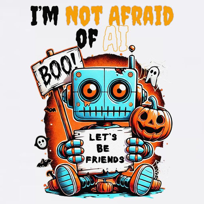 IM Not Afraid Of Ai Robot Halloween Tech Geek Spooky Premium T-Shirt