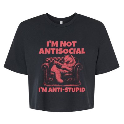 IM Not Antisocial IM Antistupid Red Bella+Canvas Jersey Crop Tee