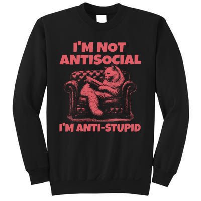 IM Not Antisocial IM Antistupid Red Sweatshirt