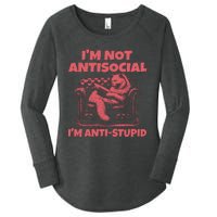 IM Not Antisocial IM Antistupid Red Women's Perfect Tri Tunic Long Sleeve Shirt