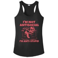 IM Not Antisocial IM Antistupid Red Ladies PosiCharge Competitor Racerback Tank