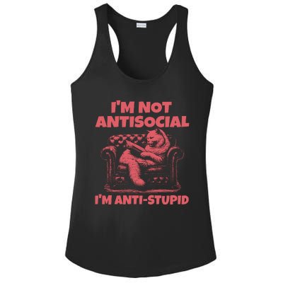 IM Not Antisocial IM Antistupid Red Ladies PosiCharge Competitor Racerback Tank