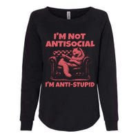 IM Not Antisocial IM Antistupid Red Womens California Wash Sweatshirt