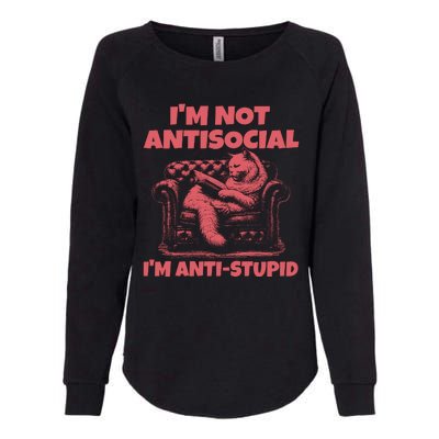 IM Not Antisocial IM Antistupid Red Womens California Wash Sweatshirt