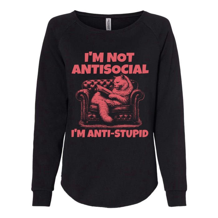 IM Not Antisocial IM Antistupid Red Womens California Wash Sweatshirt