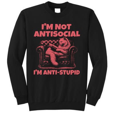 IM Not Antisocial IM Antistupid Red Tall Sweatshirt