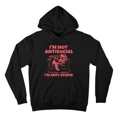 IM Not Antisocial IM Antistupid Red Tall Hoodie