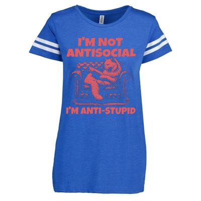 IM Not Antisocial IM Antistupid Red Enza Ladies Jersey Football T-Shirt