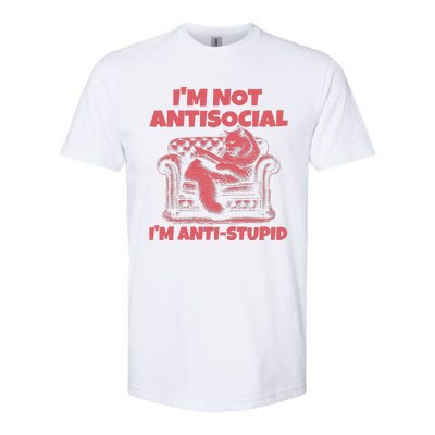 IM Not Antisocial IM Antistupid Red Softstyle® CVC T-Shirt