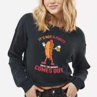 Its Not A Party Until The Wiener Comes Out Cropped Pullover Crew
