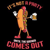 Its Not A Party Until The Wiener Comes Out Cropped Pullover Crew