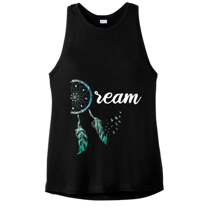 Indian Native American Dreamcatcher Boho Chic Dream Catcher Ladies PosiCharge Tri-Blend Wicking Tank