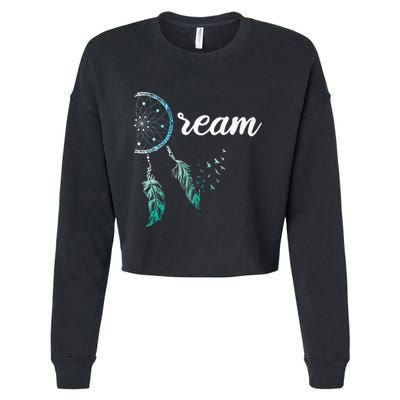 Indian Native American Dreamcatcher Boho Chic Dream Catcher Cropped Pullover Crew