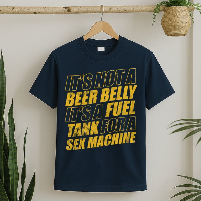 Its Not A Beer Belly Its A Fuel Tank For A Sex Machine Funny T-Shirt