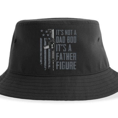 Its Not A Dad Bod Its A Father Figure Funny Gun ON BACK Sustainable Bucket Hat