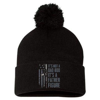 Its Not A Dad Bod Its A Father Figure Funny Gun ON BACK Pom Pom 12in Knit Beanie