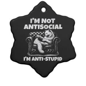 IM Not Antisocial IM Antistupid White Gr Ceramic Star Ornament