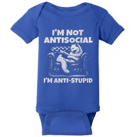 IM Not Antisocial IM Antistupid White Gr Baby Bodysuit