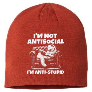 IM Not Antisocial IM Antistupid White Sustainable Beanie