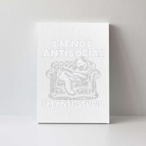 IM Not Antisocial IM Antistupid White Canvas