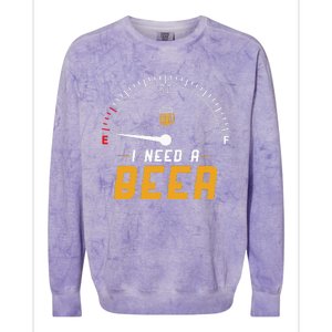 I Need A Beer Beermeter Funny Drinking Brewing Colorblast Crewneck Sweatshirt