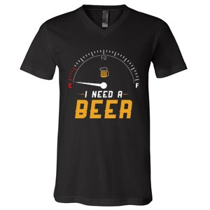 I Need A Beer Beermeter Funny Drinking Brewing V-Neck T-Shirt