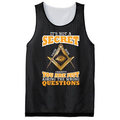 Its Not A Secret Freemason Masonic Master Masons Freemasonry Mesh Reversible Basketball Jersey Tank