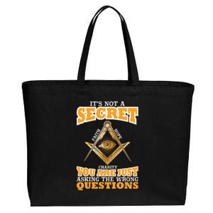 Its Not A Secret Freemason Masonic Master Masons Freemasonry Cotton Canvas Jumbo Tote