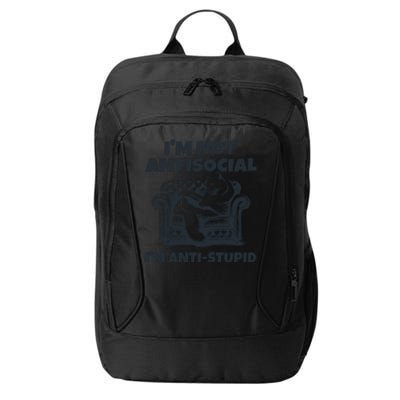 IM Not Antisocial IM Antistupid Black City Backpack