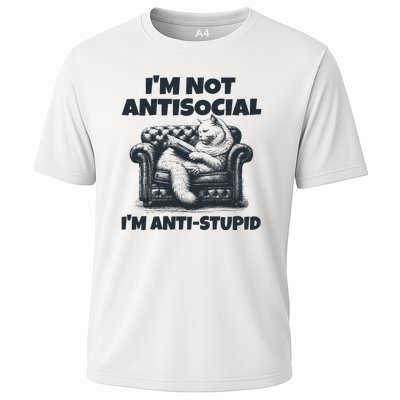 IM Not Antisocial IM Antistupid Black Cooling Performance Crew T-Shirt