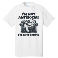 IM Not Antisocial IM Antistupid Black Tall T-Shirt