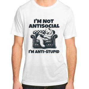 IM Not Antisocial IM Antistupid Black Adult ChromaSoft Performance T-Shirt