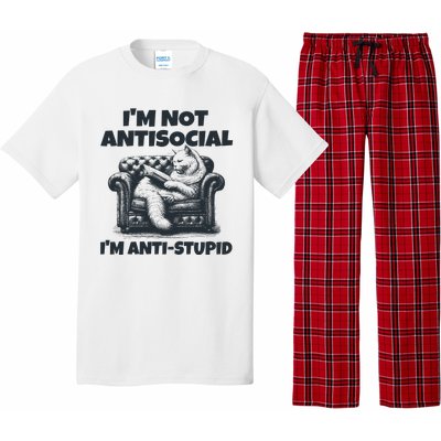 IM Not Antisocial IM Antistupid Black Pajama Set